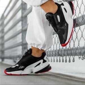 Adidas X Fiorucci Woman’s Size 8 Falcon ZIP & Lace EF3644 Sneakers Black & Red